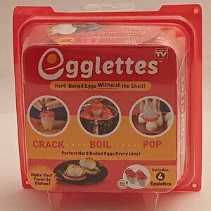 NWT Egglettes Egg Cooker Hard Boiled Eggs Soft Boiled Eggs 4 Egg Cups Egglet New